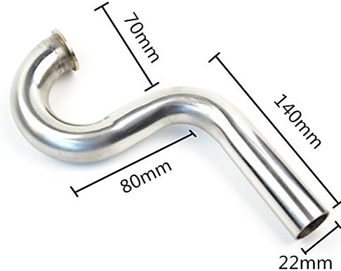 PerfectPlaza RC#230 Stainless Steel Exhaust Pipe S Bend Wrap to Center WTC Header Gas RC Boat