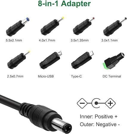 6V 1A Power Supply - 100-240V Adapter for Monitor, LED Light Strings, Wireless Router, Speaker