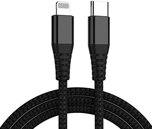 IFLASH USB C Charging/Data Cable, USB-C iPhone Fast Charging Cable Compatible with iPad 8th 2020, iPhone 12/11/11 Pro/11 Pro Max/X/XS/XR/8, Support Power Delivery (Black, 3 Feet) by IFLASH