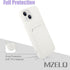 MZELQ Silicone Wallet Case for iPhone 14, Card Holder Camera Protection Cover + Screen Protector, White