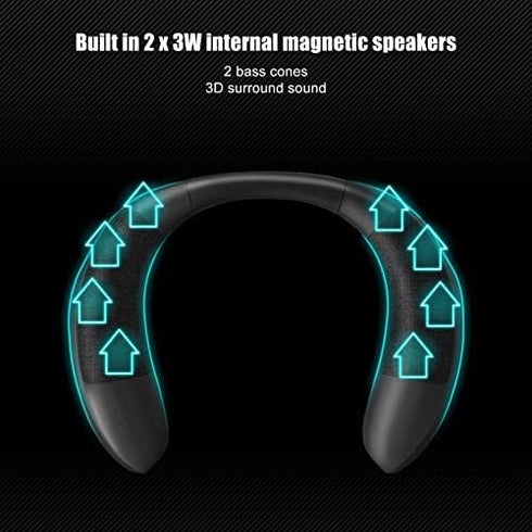 Diydeg 3D 5.3 18H IPX5 Open Ear Neckband Bluetooth Speaker, Stereo Sound Wearable Wireless Speaker with ENC Clear