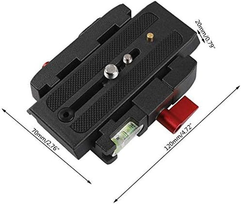 Wondalu Professional Aluminum Alloy Rapid Connect Adapter Mount Camera Quick Release Shoe Plate with 1/4 3/8 inches Screw for DSLR Camera Camcorder Tripod Monopod, Compatible with Manfrotto 577/501PL/