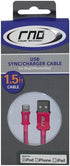 RND Apple Certified Lightning to USB Cable, 1.5FT, for iPhone, iPad, iPod, Pink