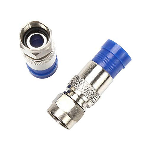 RG6 Compression F Type Straight Antenna Cable Connector Coax Adapter, Pack of 30