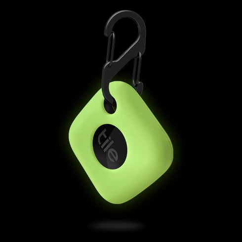 Geiomoo Silicone Case for Tile Mate 2022 Tracker, Soft Flexible Scratch Resistant Cover with Carabiner (Fluorescent