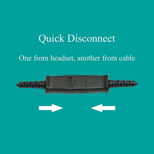 Y-Splitter Adapter Y-Training Cable with Mic Switch, Compatible with Plantronics QD Headset for Training Purposes