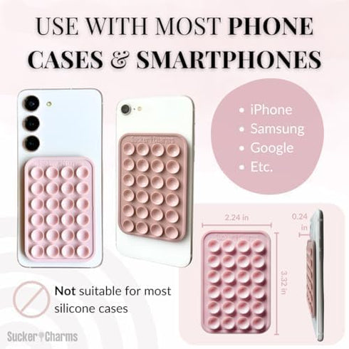 Removable and Reusable Suction Cup Phone Mount/Patent Pending (Pink-a-Licious)
