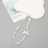 White Mobile Phone Lanyard, Universal Phone Chain with Black Bow and White Pearl Beads, Anti-Lost Strap