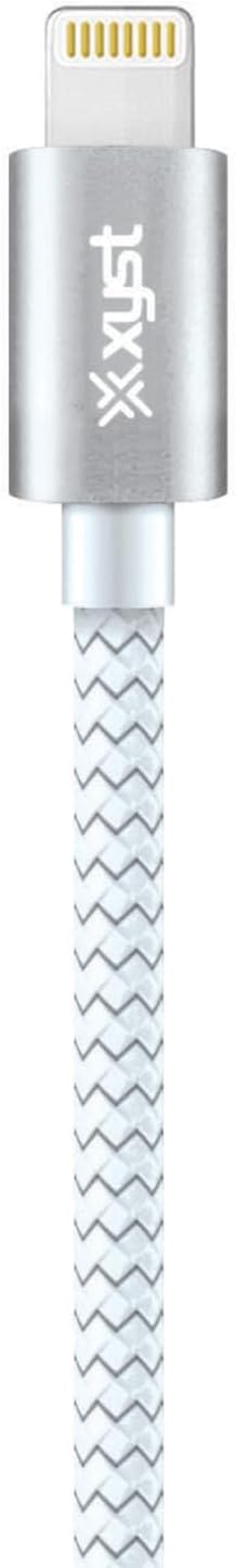 XYS-L10604B 10 Ft Charge and Sync USB to Lightning Braided Cable, White