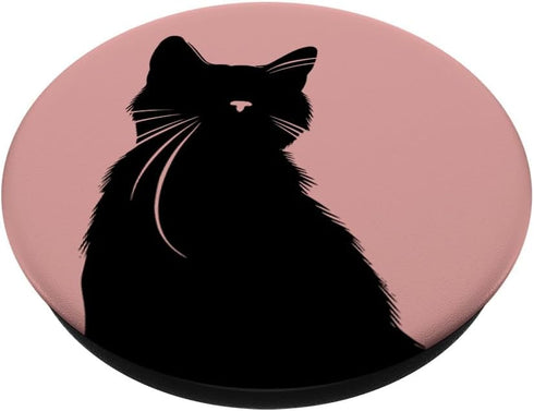 Black Rose Aesthetic Cat PopSockets Standard PopGrip