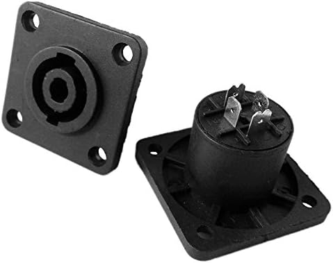 CESS Speaker Jack Twist Lock 4 Pole Square (Rectangle) - Speakon Female Socket Panel/Chassis Mount - Compatible with Neutrik Speakon NL4MP, NL4MPR, NL4FC, NL4FX, NLT4X, NL4 Serie (jgc) (10 Pack) by CESS
