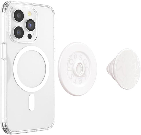 PopSockets Phone Grip, Horchata, Compatible with MagSafe, Adapter Ring Included, Wireless Charging
