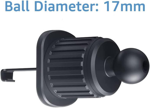 ThtRht 2 Pack 0.67in 17mm Air Vent Clips Universal Car Mount Joint Ball Head Base Stander Grip Holder Air Outlet Hook