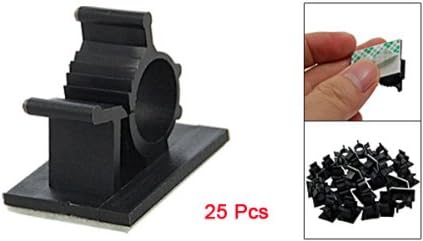 25 Pcs Black Adhesive Backed Nylon Wire Adjustable Cable Clips