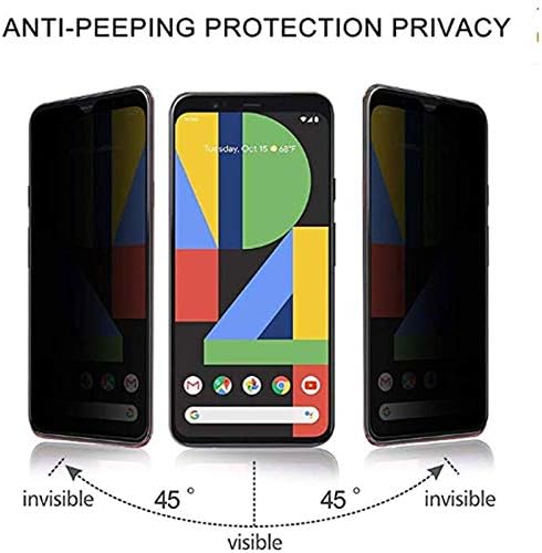 VIESUP Privacy Screen Protector for Google Pixel 4 5.7" - 2pcs Ultra Thin Anti-Scratch Anti-Spy Tempered Glass