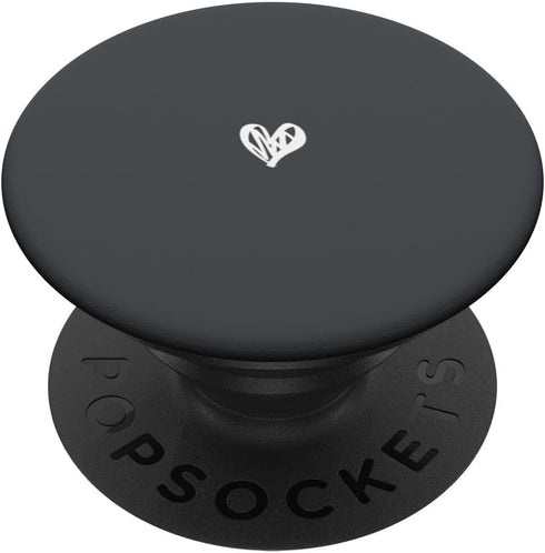 Cute Anthracite Heart Love Minimalist PopSockets Standard PopGrip