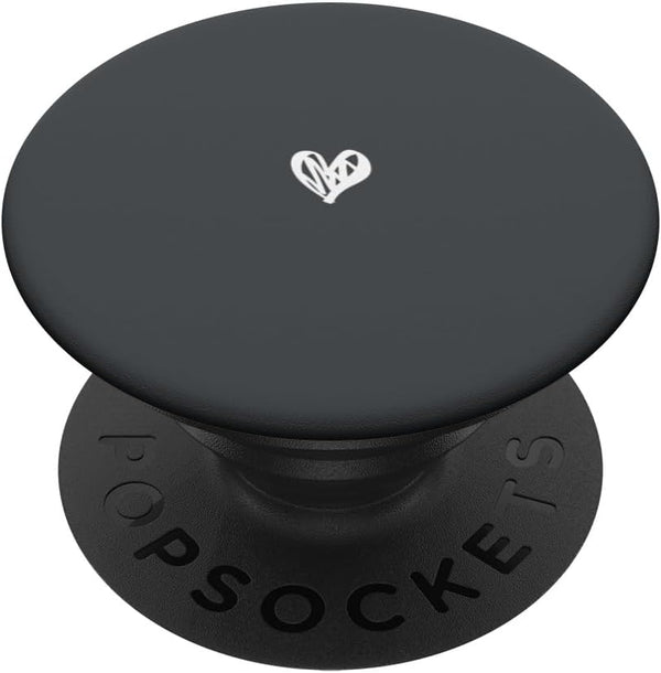 Cute Anthracite Heart Love Minimalist PopSockets Standard PopGrip