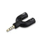 3.5mm Stereo Splitter Y Adapter - Audio to Mic Headset Jack Plug, Black
