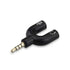 3.5mm Stereo Splitter Y Adapter - Audio to Mic Headset Jack Plug, Black