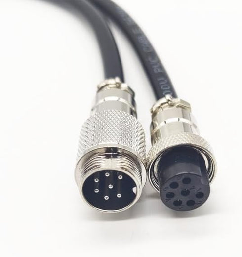 3.28 ft GX20 7 Pin Male to Female Head Aviation Cordset, 18AWG Electrical Cable Panel Mount Adapter