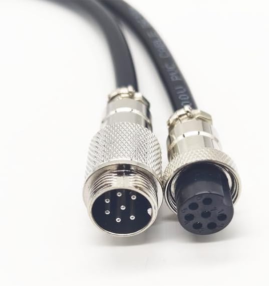 3.28 ft GX20 7 Pin Male to Female Head Aviation Cordset, 18AWG Electrical Cable Panel Mount Adapter