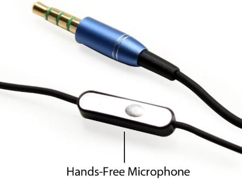 GOgroove AudiOHM HF Earbud Headphones (Blue) with Mic, Deep Bass, Noise Isolation, Ergonomic Fit & Durable Alloy