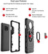 Urspasol for OnePlus 7T Case - Tempered Glass Screen Protector, Heavy Duty Armor Bumper Cover with Ring Holder (Black)