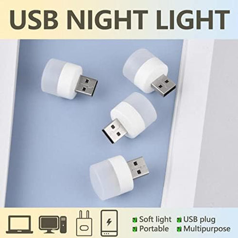 Linwnil USB Plug Lamp, Small Book LED Eye Protection Reading Light, Mobile Power Charging Night Light
