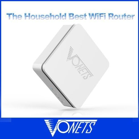 VONETS VAR11N-300 Portable WiFi Router, 2.4GHz WiFi Bridge, Wireless Repeater, 2 RJ45 Ports, DC/USB Powered for Hotel