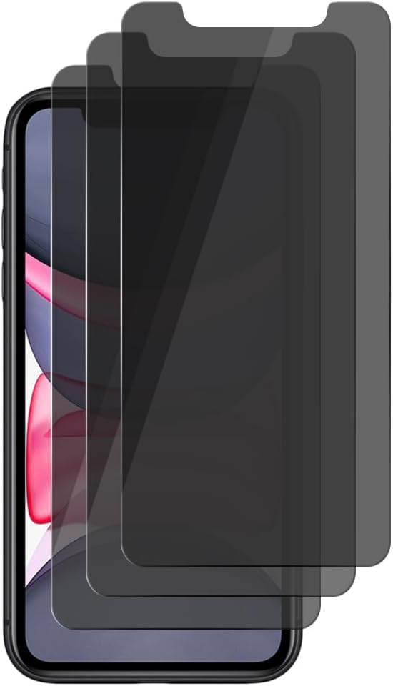 3 Pack Privacy Screen Protector for iPhone XR (6.1") / iPhone 11 (6.1") - Anti Spy Private Tempered Glass