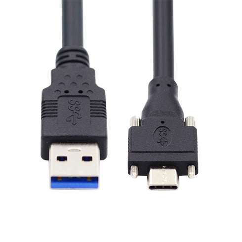 xiwai USB C USB 3.1 Type-C Dual Locking Connector to USB3.0 Data Transfer Cable with Panel Mount Screw