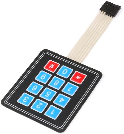 10Pcs 3x4 Matrix Array Membrane Switch Keypad, 69.2*76.9mm, 12 Key Microcontroller Extended Keyboard for Arduino