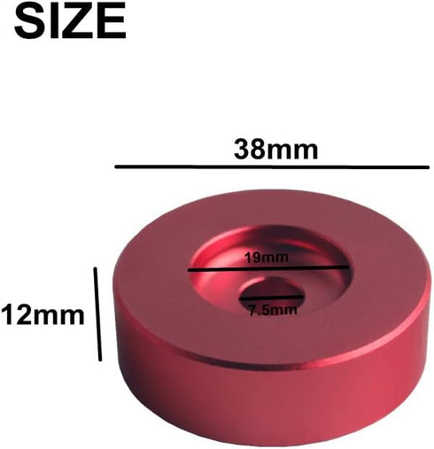 DEWHEL Aluminum 45 RPM Adapter for 7 inch Vinyl Records Dome 45 Adapter Player Turntable Accessories (2xRed)