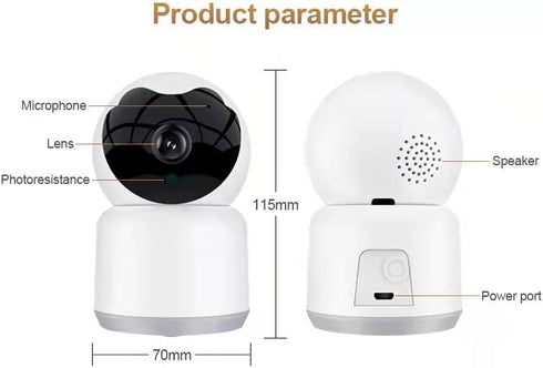 Tuya 3MP Indoor Pan-Tilt Smart Camera for Home Security, Motion Tracking, 2-Way Audio, Compatible with Alexa & Google
