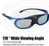 3D 144Hz 3D Glasses, DLP-Link Active Shutter Glasses with Rechargeable Battery for Projectors, Goggles for Mainstream