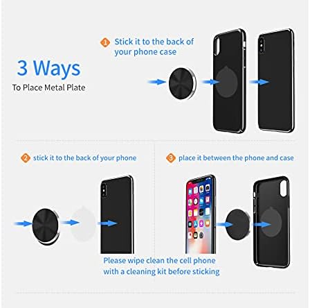 SALEX Set 2 3M 2 Pack Replacement Metal Plates for Magnetic Car Phone Holders, Wall & Air Vent Mounts, Cases, Magnets.