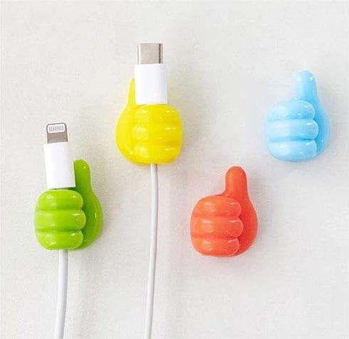 Silicone Thumb Wall Hooks, Fun Cord Holders, 8Pcs Cable Clips, Cord Organizer for Desk Wall Car Nightstand Management