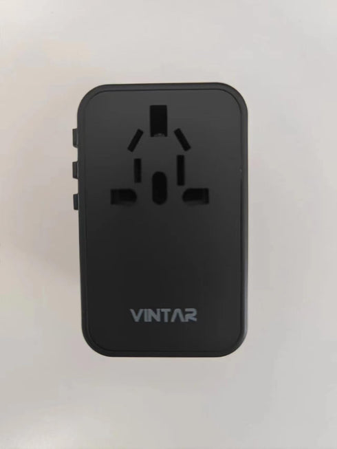 VINTAR 75W GaN Universal Travel Adapter with 3 USB C PD and 2 USB A QC, All in One Travel Essentials for Worldwide Use