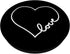 White Heart Love Outlined on Black PopSockets Standard PopGrip