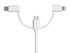 Monoprice 3-in-1 Multiport Charging Cable - USB to USB Micro-B + USB-C + Lightning, 3 Feet, White - Essential Series