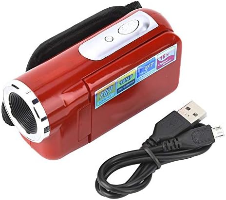 Kids Digital Video Camera, 1080P 16M, 16X Zoom DV Camcorder with 2Inch TFT LCD Screen for Photography (red)