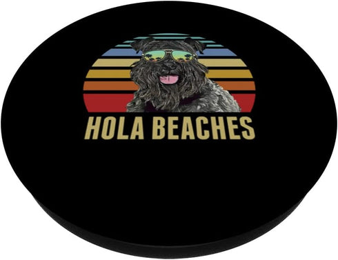 Hola Beaches Kerry Blue Terrier Dog Funny Beach Summer PopSockets Swappable PopGrip