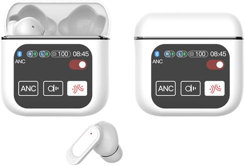 URIZONS ANC Noise Cancellation Bluetooth Earbuds, Multi-Functional Wireless Headphones with LCD Screen Touch Control
