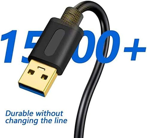 Tan QY USB 3.0 A to A Male Cable, 6Ft Double End USB Cord for Hard Drive Enclosures, DVD Player, Laptop