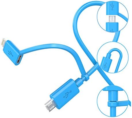 Apple MFi Certified 2 in 1 iPhone Charger Lightning Cable and Micro USB to USB Cord, Compatible with iPhone X, 8, 7 Plus