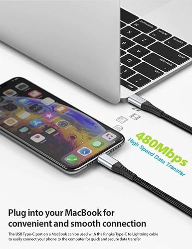 Short USB C to Lightning Cable 6 Inch, 3 Pack 0.5 Foot Fast Charging Braided Cord for iPhone 14 13 12 11 Pro Max