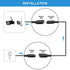 Sumind 10 ft Micro USB Extension Cable 4 Pack - Male to Female Extender for Wireless Security Cameras, Black, Clips