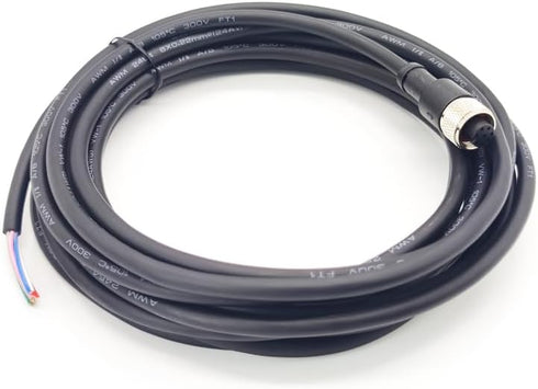 M12 8Pin Female Connector Cable, A Code Straight Aviation Plug, Electrical Cable PVC Industrial Molded Cable for