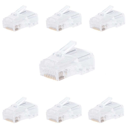 RJ45 Pass Through Connector 8P8C UTP Network Plug, Gold Plated CAT6 Cable (50 Pack)