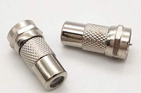 Accessonico F Type Male Plug to RCA Female Jack - RF Video TV Cable Adapter (4 Pack)
